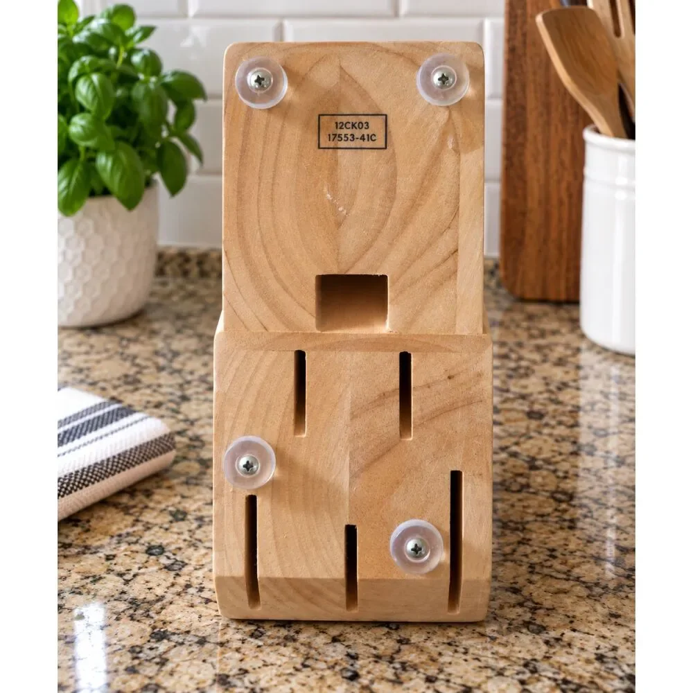 Henckels Solution 17553-41C Wood Knife Block Empty Replacement Natural Wood